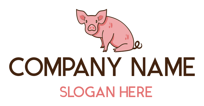 animal logo farm pig sitting on hind legs