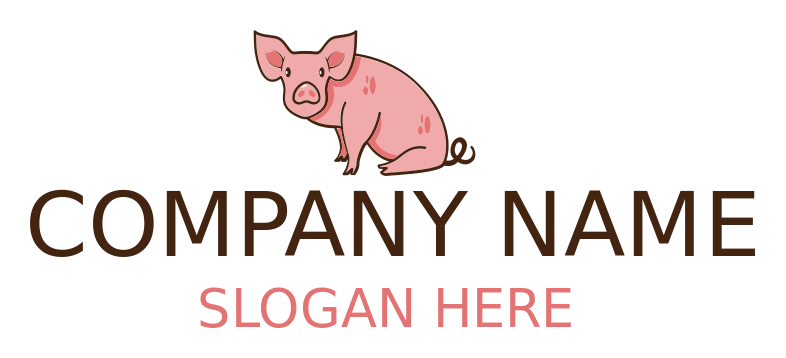 animal logo farm pig sitting on hind legs