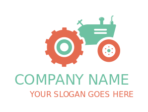 agriculture logo tractor with big small tires