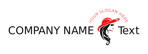 make a logo fashionable woman wearing hat
