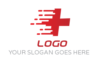 Design a medical logo of fast moving red cross - logodesign.net