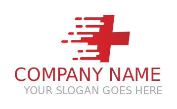 Design a medical logo of fast moving red cross - logodesign.net