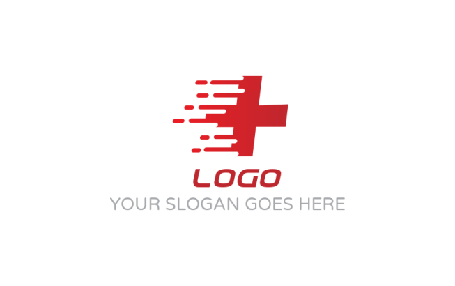 Design a medical logo of fast moving red cross - logodesign.net