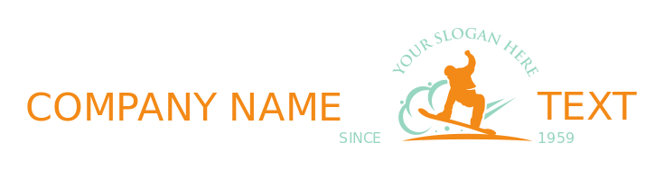 sports logo snowboarder swishing creating dust