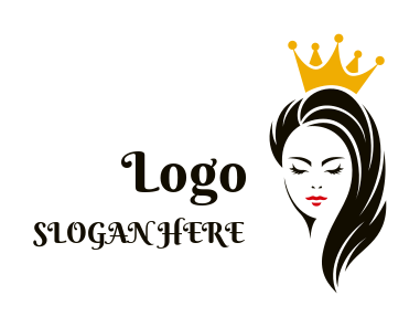 beauty logo maker woman face with crown