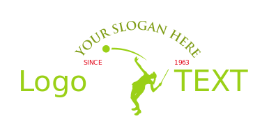 sports team logo female tennis player hitting ball