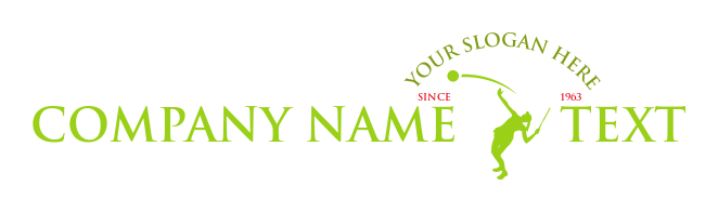 sports team logo female tennis player hitting ball