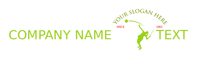 sports team logo female tennis player hitting ball