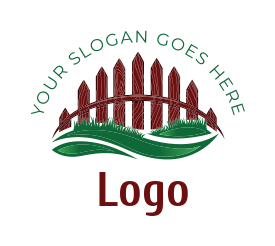 landscape logo fence against slope of grass