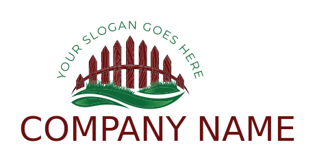 landscape logo fence against slope of grass