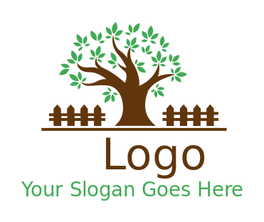 landscaping logo online fencing around tree