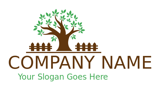 landscaping logo online fencing around tree