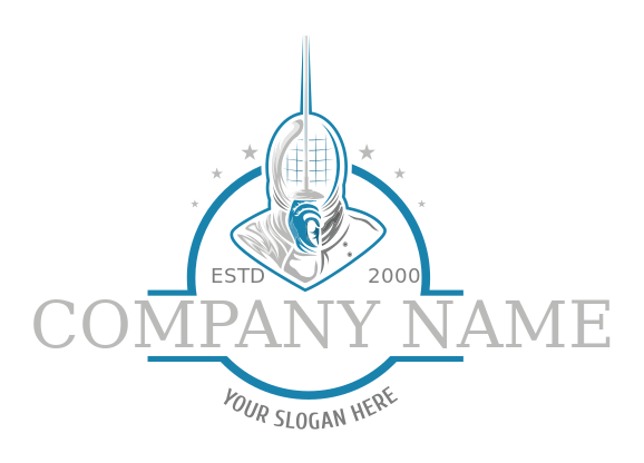 sports logo maker fencing athlete with sword