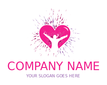 entertainment logo dancer inside heart