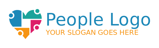 community logo heart made of abstract people