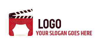 entertainment logo film clapper theater curtain
