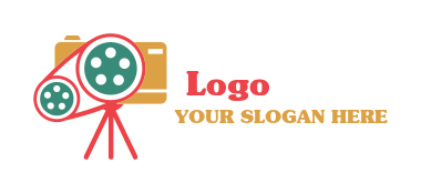 film reel in camera on tripod  Logo Template by