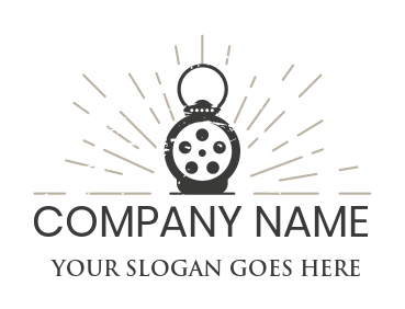 entertainment logo film reel shape of lamp rays
