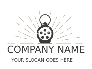entertainment logo film reel shape of lamp rays