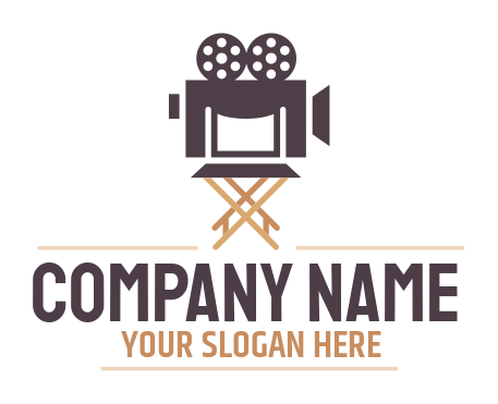 entertainment logo film reel on director chair