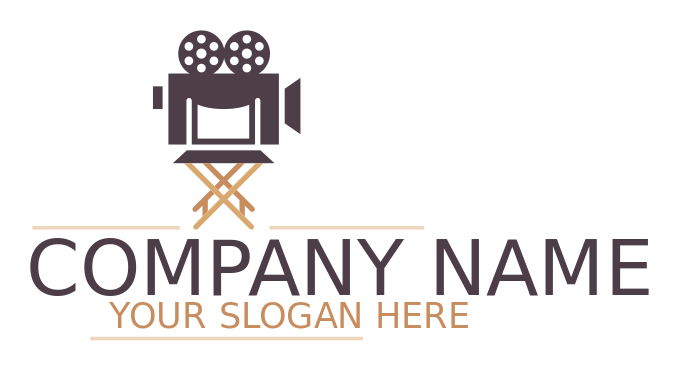 entertainment logo film reel on director chair