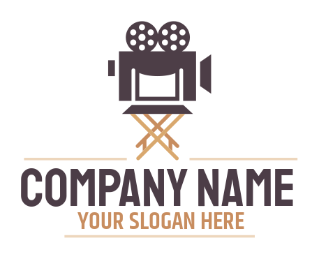 Design a logo of film reel on director chair