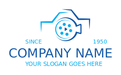 media logo template film reel wheel incorporated with camera