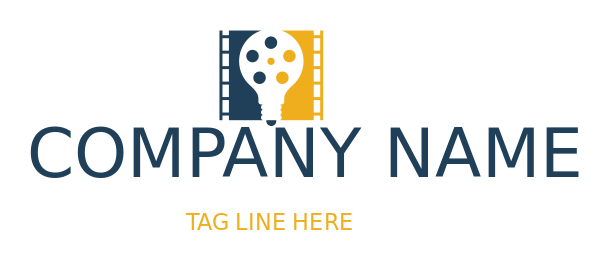 film reel wheel merged with light bulb 