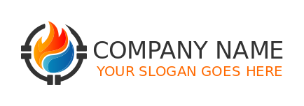 energy logo fire and water inside pipes