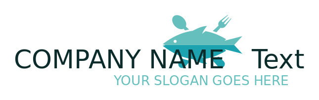 restaurant logo flat fish with fork and spoon
