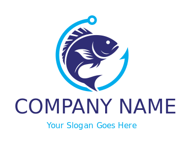 fishes silhouette and fishtails in circle hook