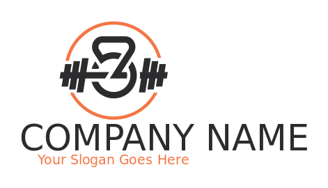 Fitness Center logo abstract kettlebell