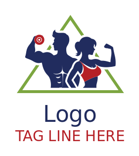 fitness center bodybuilder in triangle sample