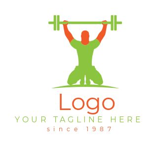 fitness logo maker man lifting barbell