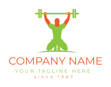 fitness logo maker man lifting barbell