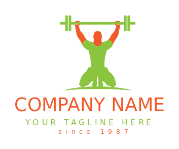 fitness logo maker man lifting barbell