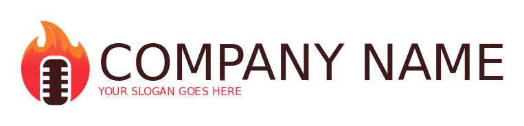 entertainment logo image flaming microphone - logodesign.net