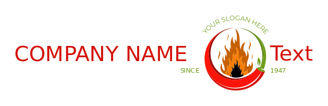 make a restaurant logo flaming red chili