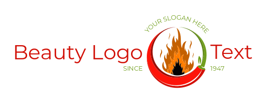 make a restaurant logo flaming red chili