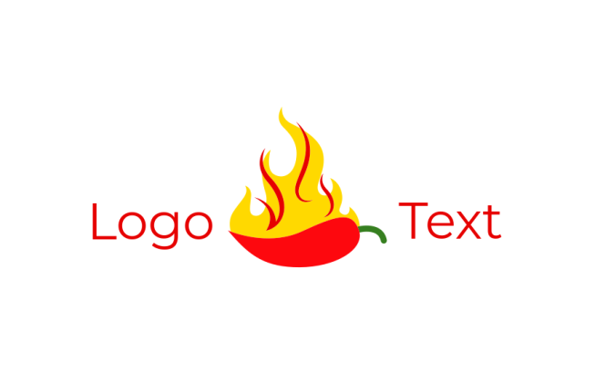 flaming red chilli spice or masala logo template