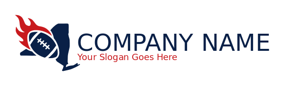 flaming rugby ball in New York map