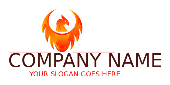 games logo phoenix head with flaming wings