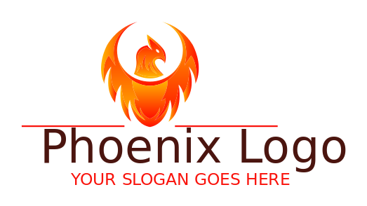 games logo phoenix head with flaming wings