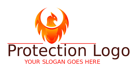 games logo phoenix head with flaming wings