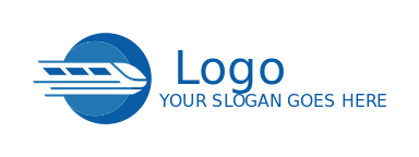 travel logo flat design metro train in circle