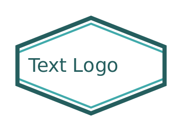 text logo image in flat hexagon