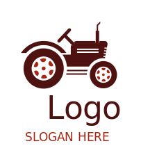 flat style tractor symbol with dots in tires