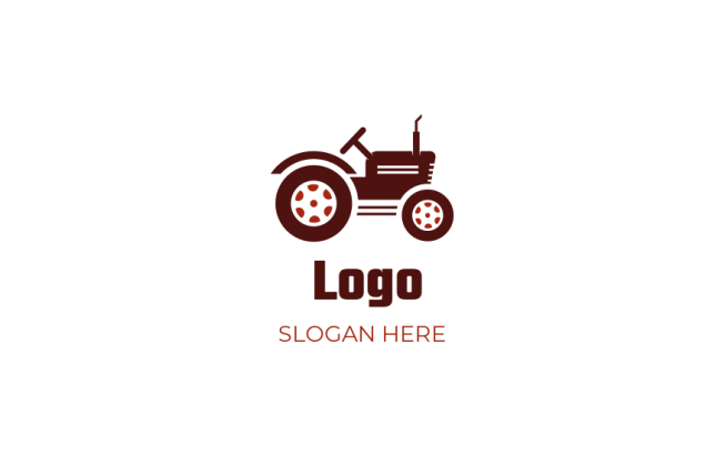 flat style tractor symbol with dots in tires