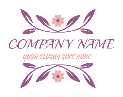 floral design with flower and leaves logo icon