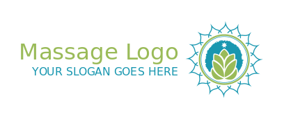 spa logo icon lotus flower in circle